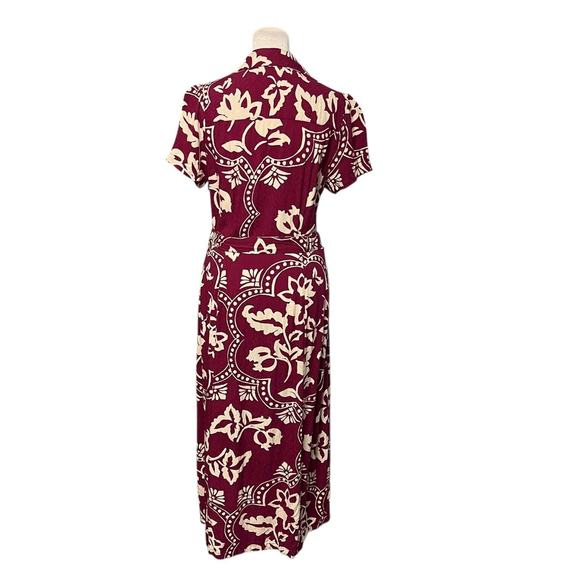Fat Face Aster Wallpaper Button Front Floral Midi Dress Size 6 - Picture 6 of 8